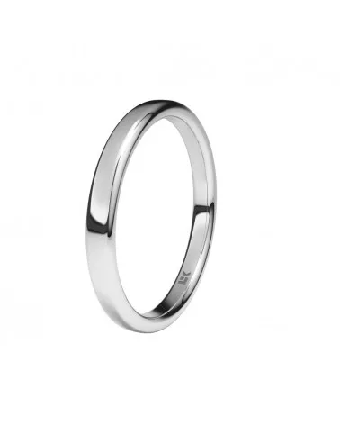 Alianza de boda oro blanco 18k 2,5 mm ovalada