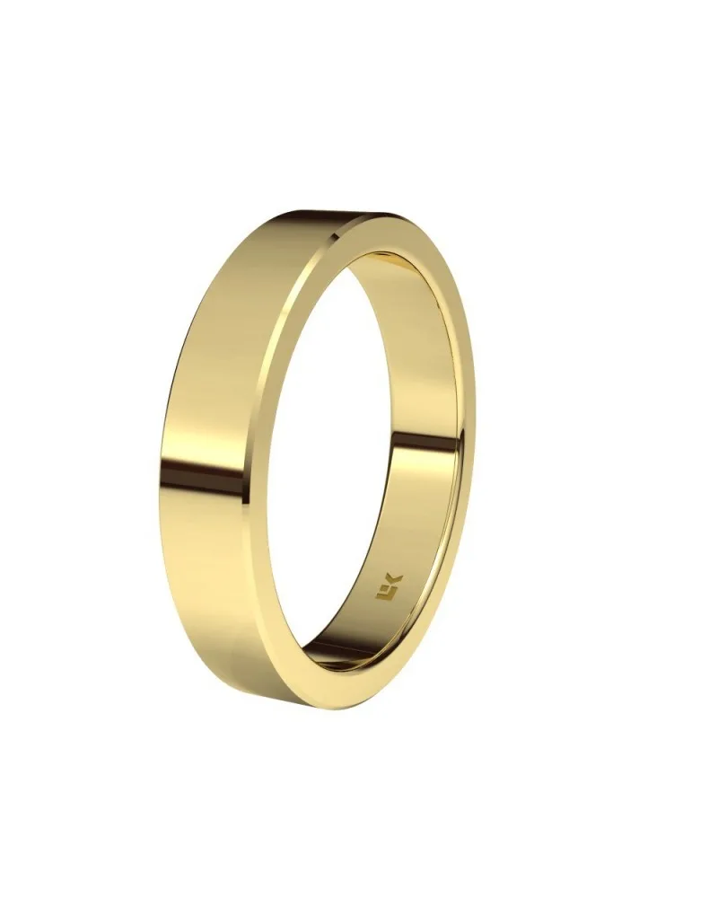 Alianza de boda oro amarillo 18k 4 mm rectangular