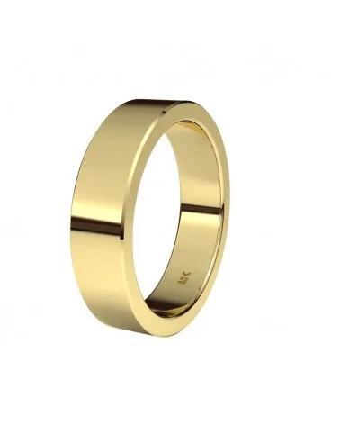 Alianza de boda oro amarillo 18k 5 mm rectangular