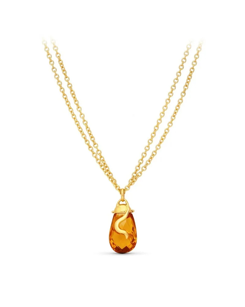 Gargantilla oro 18k amarillo piedra verde 45 cm