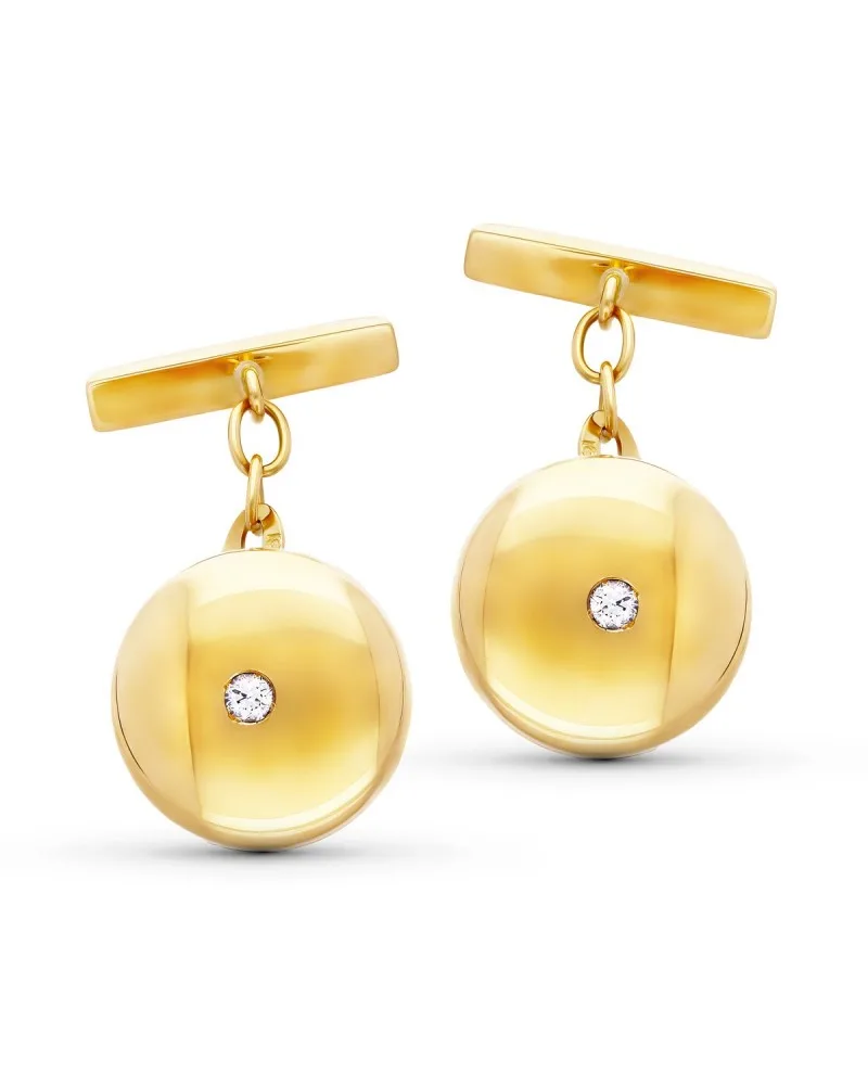 Gemelos oro 18k amarillo redondos circonita