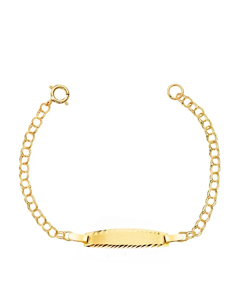 Esclava infantil oro 9k amarillo húngara con chapa 12 cm
