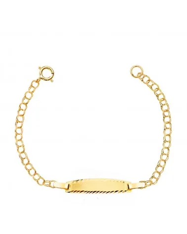 Esclava infantil oro 9k amarillo húngara con chapa 12 cm