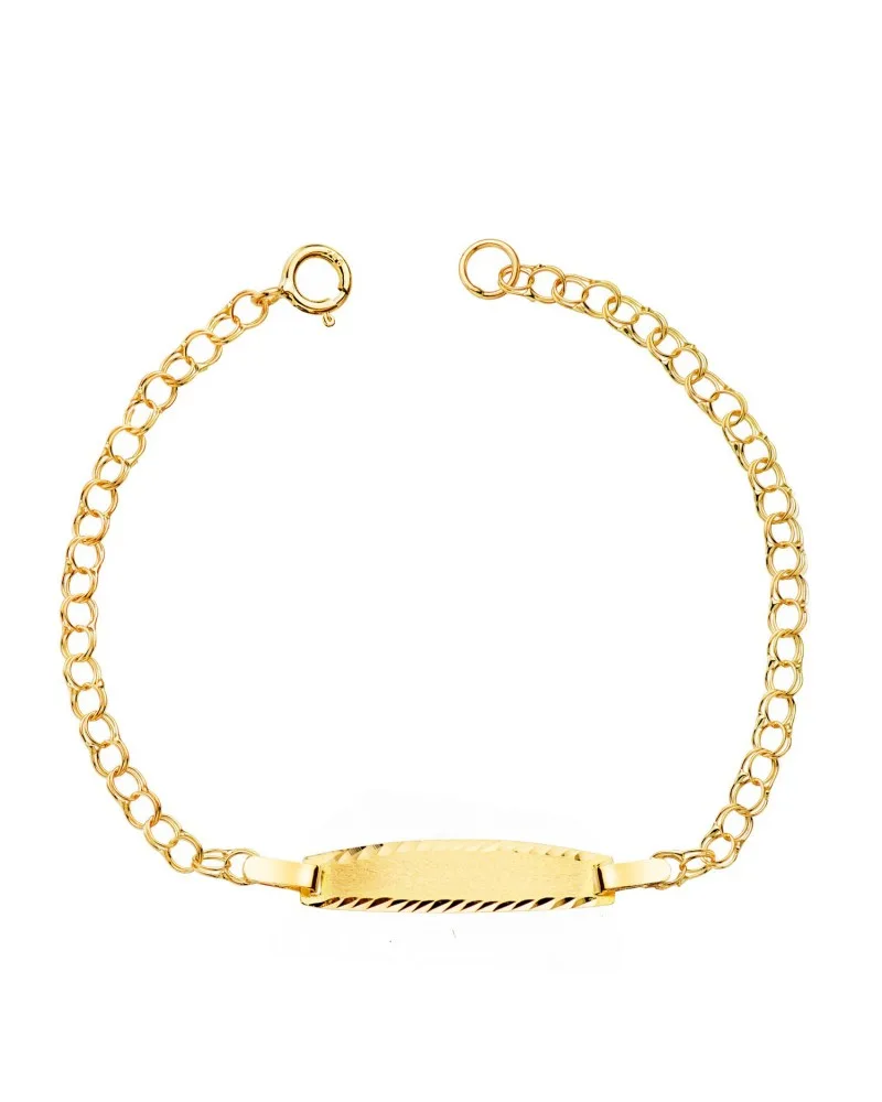 Esclava infantil oro 9k amarillo húngara con chapa 14 cm