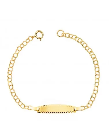 Esclava infantil oro 9k amarillo húngara con chapa 14 cm