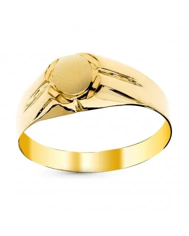 Sello oro 18k amarillo hueco para bebé o meñique cabeza oval