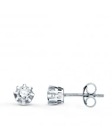 Pendientes oro 18k blanco con diamantes de laboratorio
