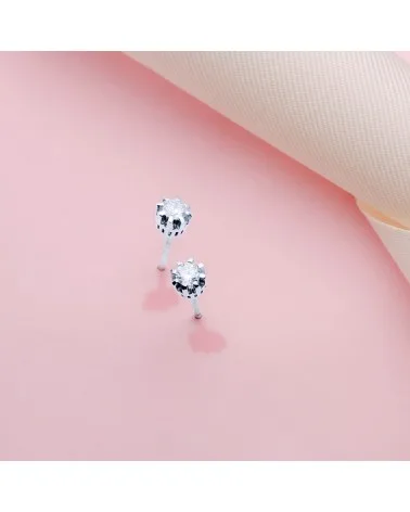 Pendientes oro 18k blanco con diamantes de laboratorio