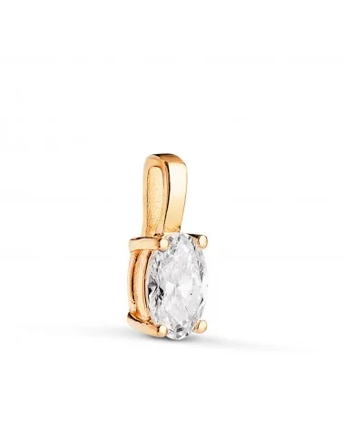 Colgante oro 18k amarillo diamante de laboratorio talla oval