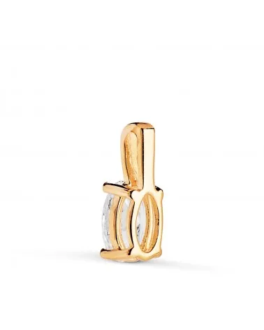 Colgante oro 18k amarillo diamante de laboratorio talla oval