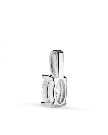 Colgante oro 18k blanco diamante de laboratorio talla oval