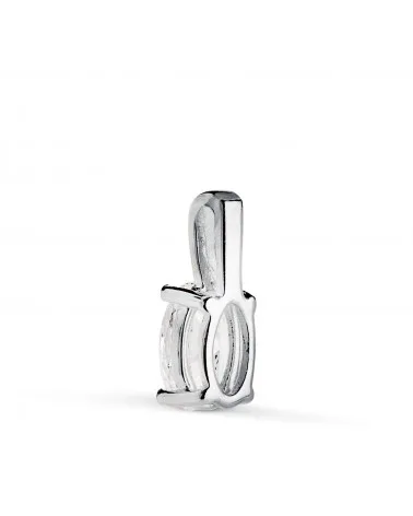 Colgante oro 18k blanco diamante de laboratorio talla oval
