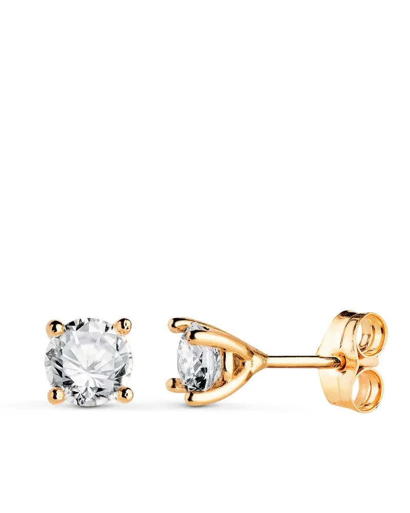 Pendientes oro 18k amarillo diamantes de laboratorio