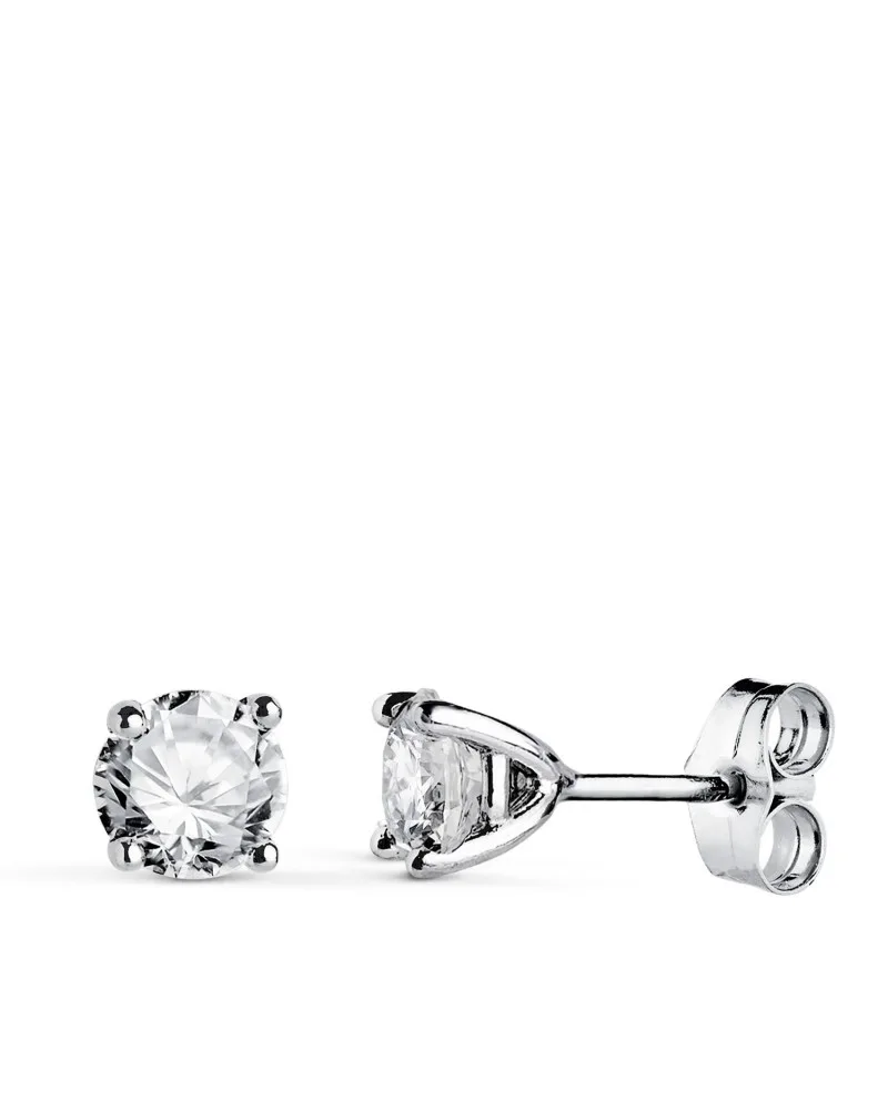 Pendientes oro 18k blanco diamantes de laboratorio