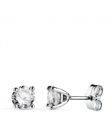 Pendientes oro 18k blanco diamantes de laboratorio