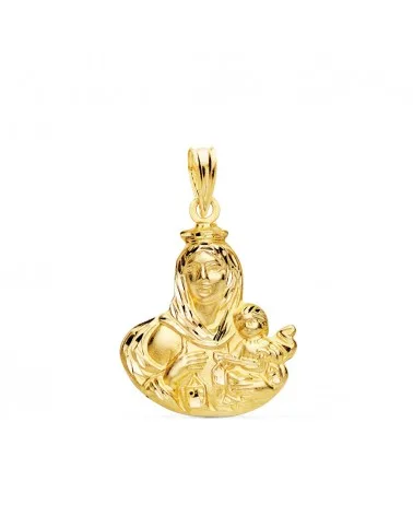 Medalla oro 18k silueta Virgen del Carmen 22x17 mm