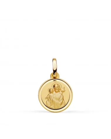 Medalla oro 18k amarillo San José bisel 12 mm
