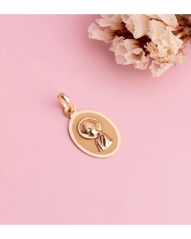Medalla oro 18k amarillo Virgen Niña brillo