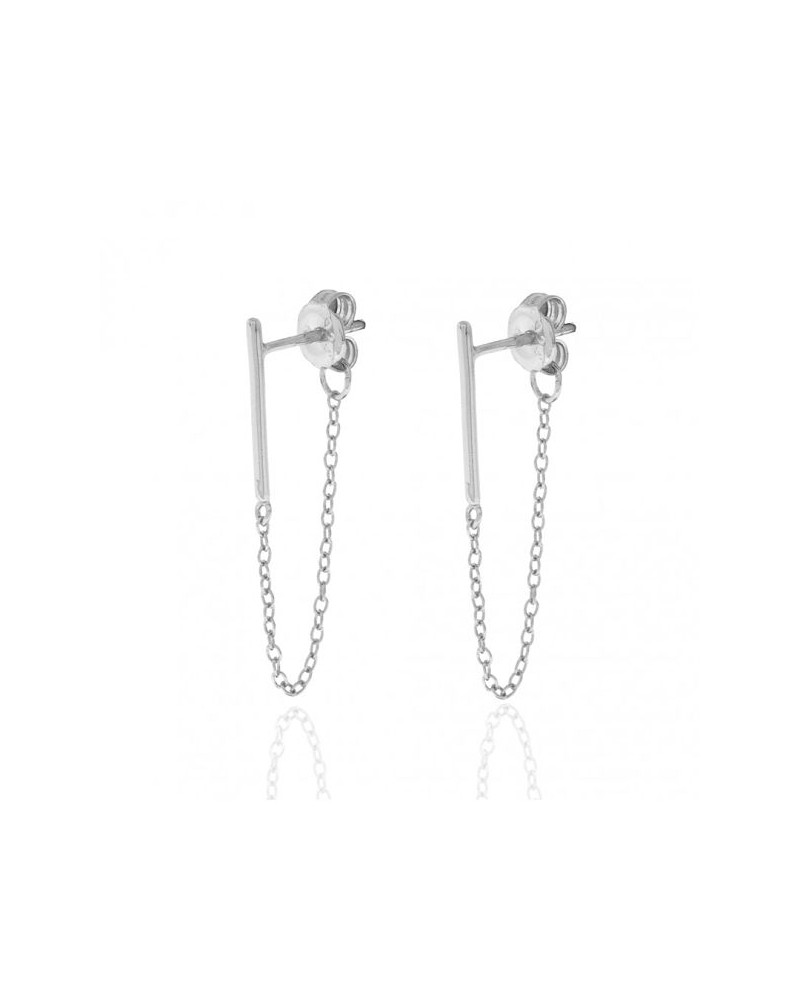 PENDIENTES DE PLATA BARRA
