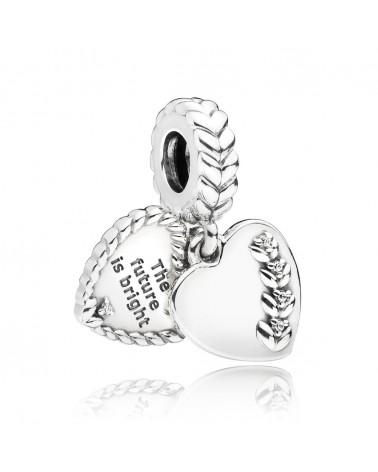 Charm colgante Pandora doble corazón «El futuro es brillante» 797581CZ