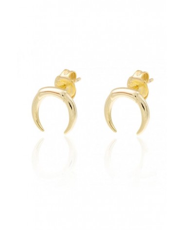 PENDIENTES PLATA CUERNO DORADO