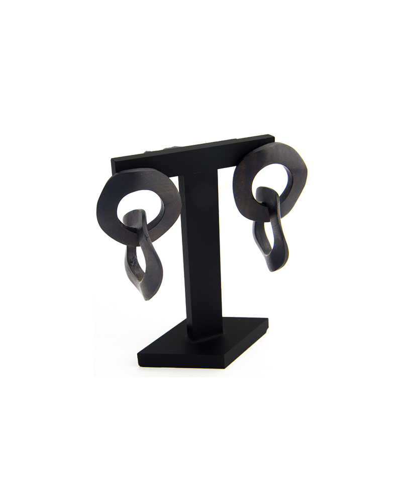 PENDIENTES MADERA TODO NEGRO