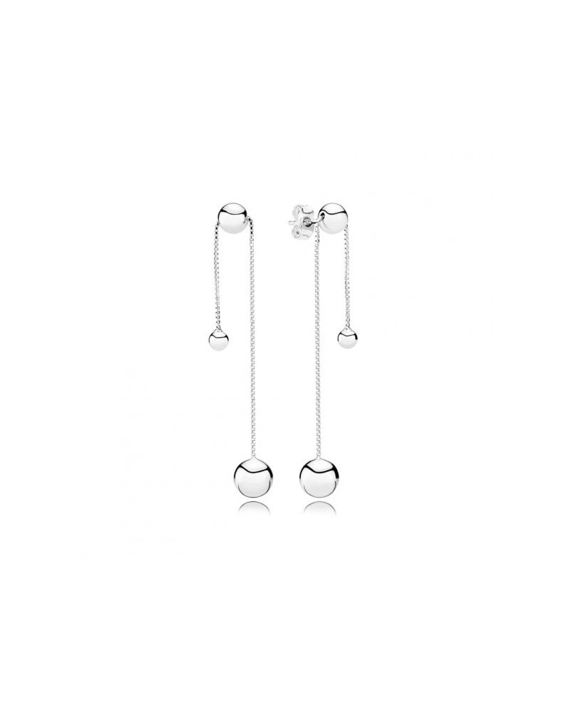 Pendientes colgantes Pandora de plata cadena de cuentas 297535