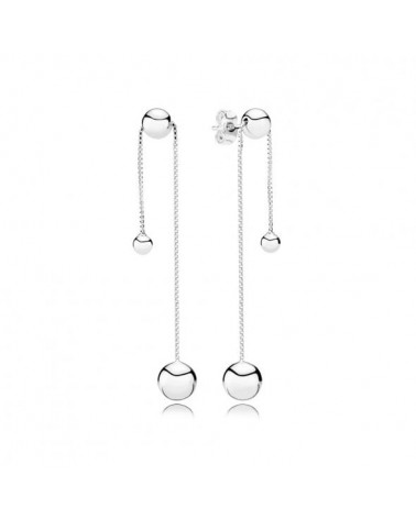 Pendientes colgantes Pandora de plata cadena de cuentas 297535