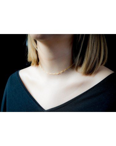 CHOKER PLATA DORADA RUWA