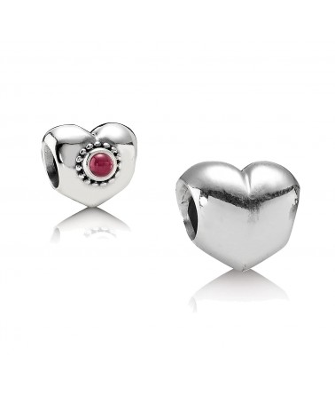 Charm Pandora corazón rojo con rodolita 790573RHL