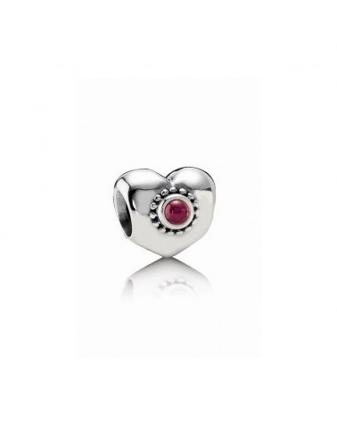 Charm Pandora corazón rojo con rodolita 790573RHL