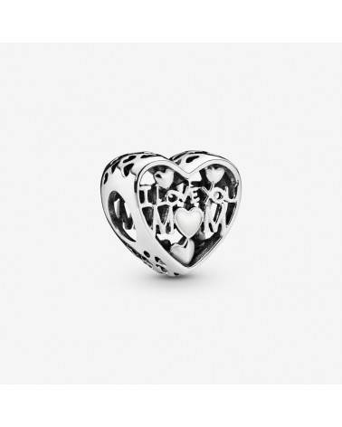 Charm Pandora corazón calado con «I love you mom» 792067EN23
