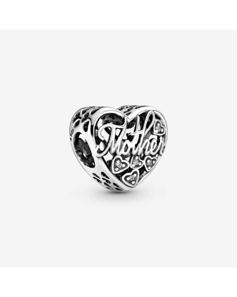 Charm Pandora madre e hijo con corazones calados y palabras Mother y Son 792109CZ