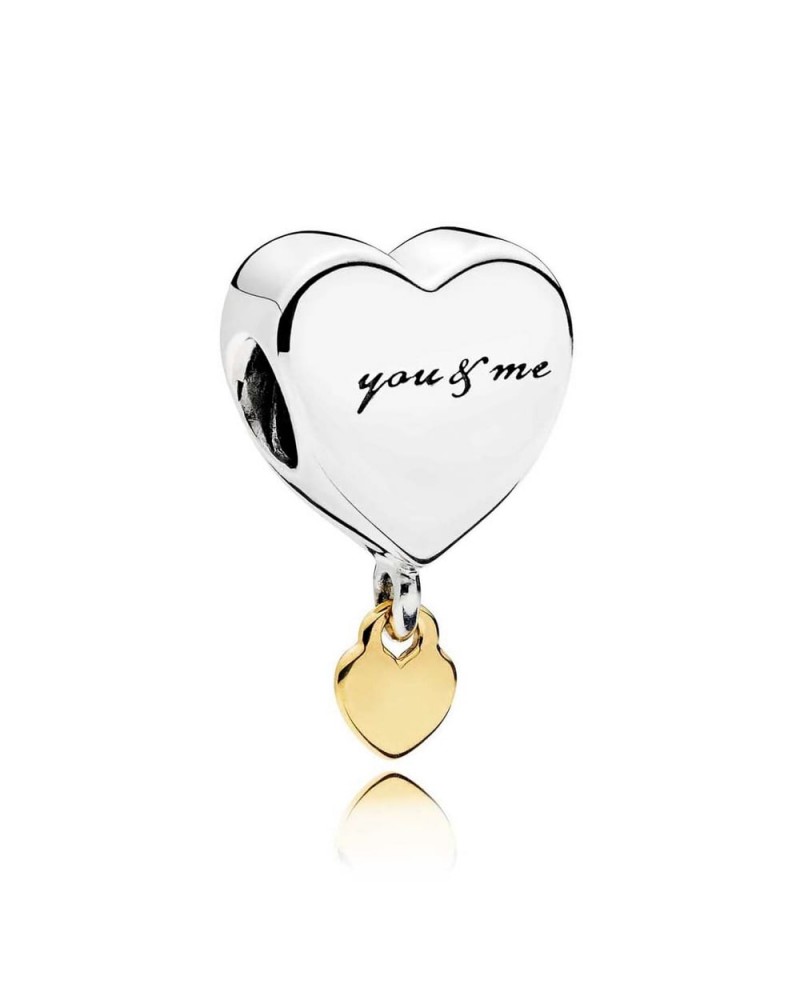 Charm Pandora You & Me con corazón colgante de oro de 14 quilates 796558