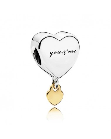 Charm Pandora You & Me con corazón colgante de oro de 14 quilates 796558