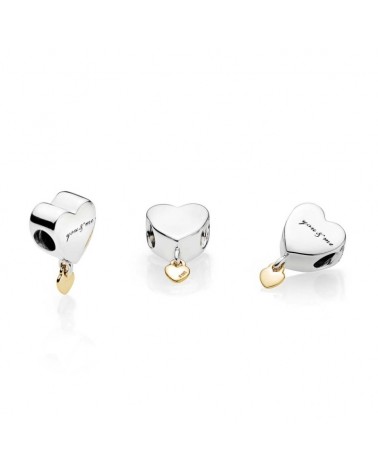 Charm Pandora You & Me con corazón colgante de oro de 14 quilates 796558