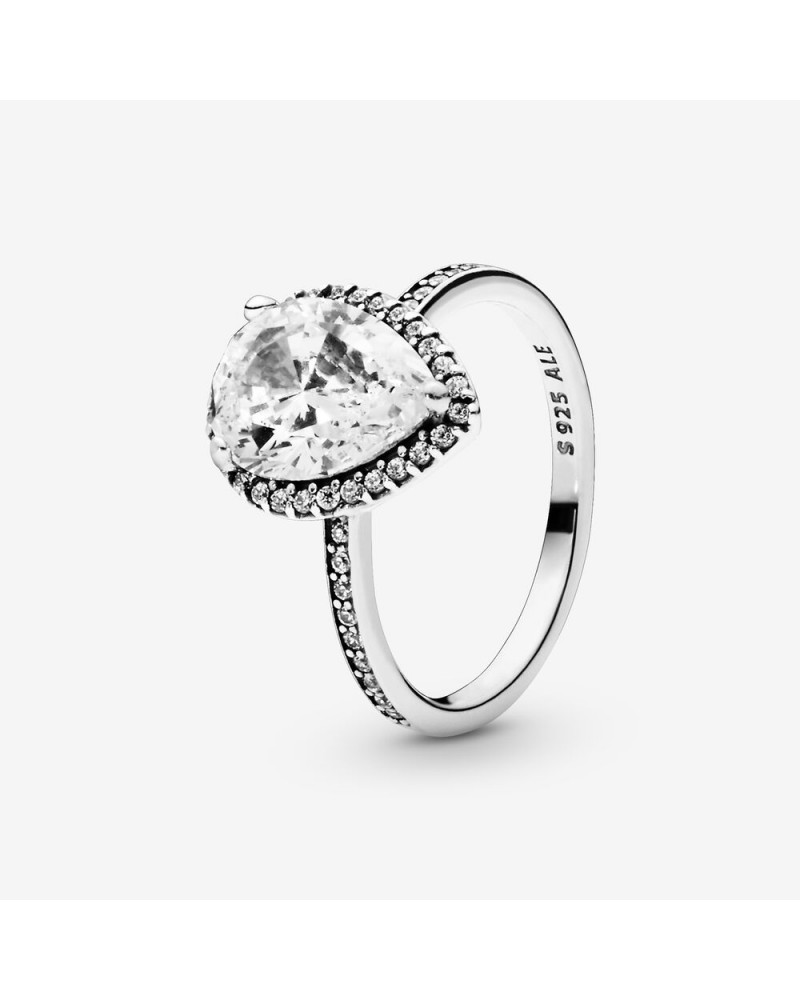 Anillo Pandora Lágrima Radiante de plata con circonitas 196251CZ