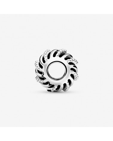 Charm Pandora básico calado con bolitas y líneas pulidas 79780555