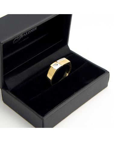 ANILLO PARA HOMBRE CON DIAMANTE ORO AMARILLO Y ORO BLANCO