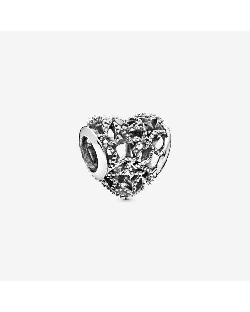 Charm Pandora corazón calado con estrellas 798462C00