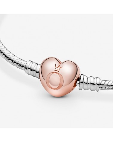 PULSERA PANDORA CIERRE CORAZÓN ROSA