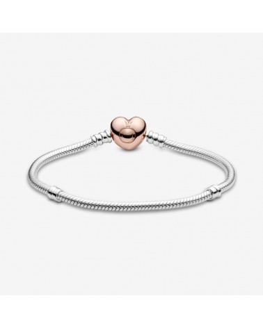 PULSERA PANDORA CIERRE CORAZÓN ROSA