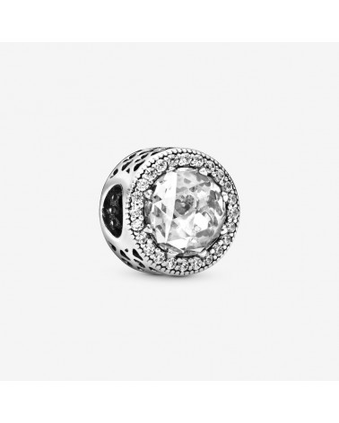 Charm Pandora de plata con circonita transparente y corazones calados 791725CZ