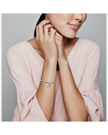 Charm Pandora colgante avioneta con esmalte azul y grabado «to travel is to live» 798027CZ
