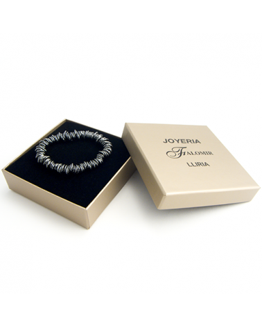 PULSERA DE PLATA EXTENSIBLE DARK ICE