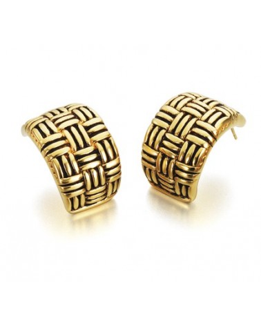 JOYERIA ONLINE PENDIENTES PLATA DORADOS CESTA