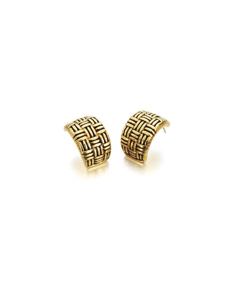 JOYERIA ONLINE PENDIENTES PLATA DORADOS CESTA