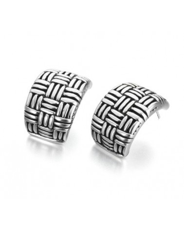 JOYERIA ONLINE PENDIENTES PLATA CESTA BLANCOS