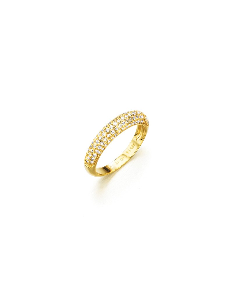 ANILLO DE PLATA DORADO BAÑADO EN ORO HALF BOA