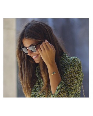 JOYERIA ONLINE PULSERA PLATA CRUZ VERDE